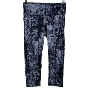 CHAMPION WOMEN'S DuoDry GRAY/BLACK PATTERN CAPRI LEGGINGS SMALL-EUC